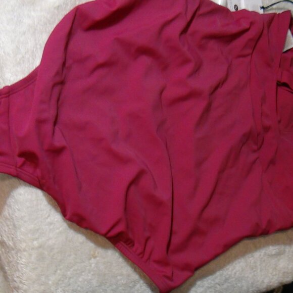 Shade & Shore Women's One Shoulder Twist Cut-out One Piece Swimsuit Purple M L - Picture 11 of 16